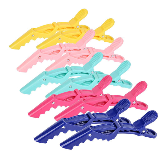 HH&LL Hair Clips for Women – Wide Teeth & Double-Hinged Design – Alligator Styling Sectioning Clips of Professional Hair Salon Quality - 10Pack (Mixed Candy)