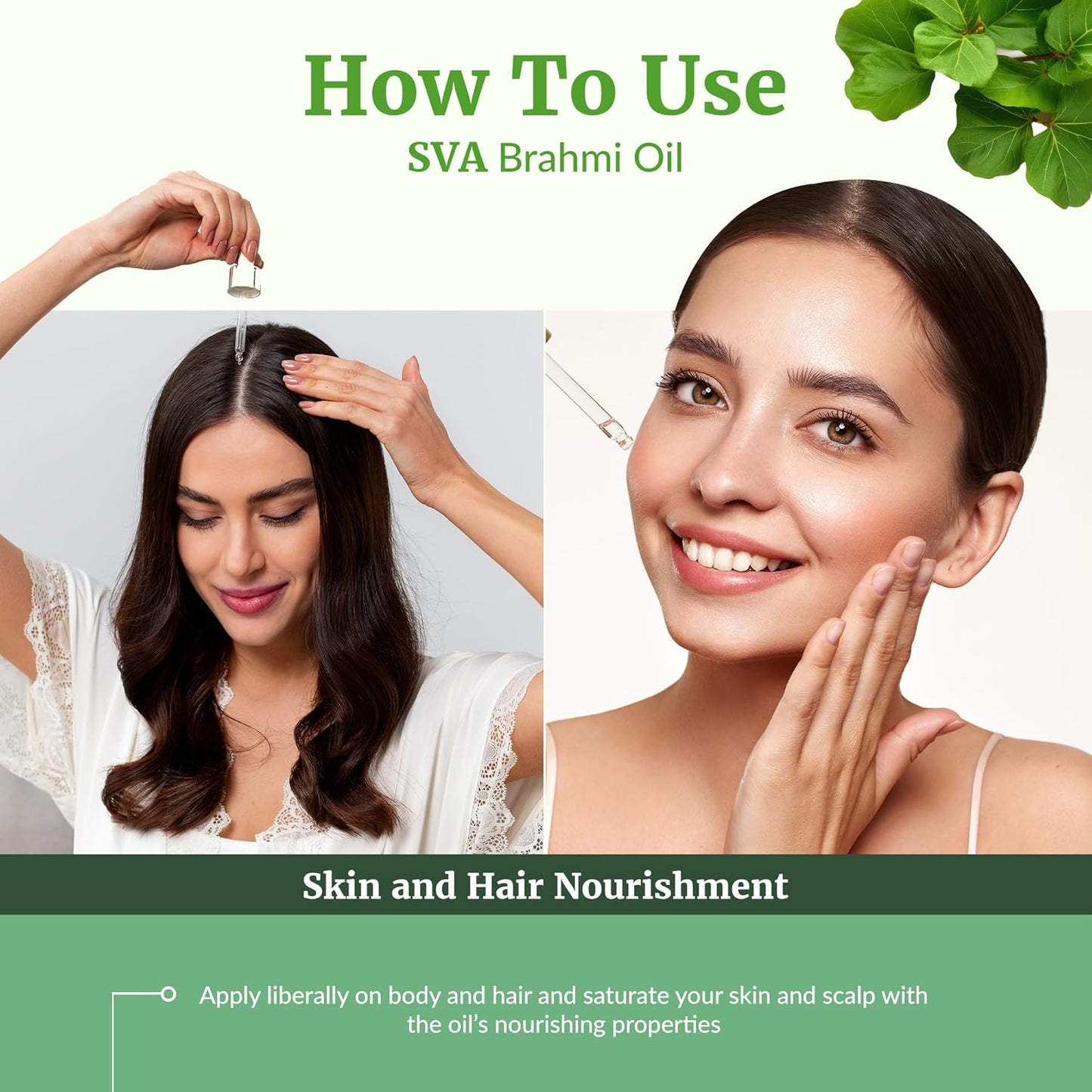 SVA Brahmi Oil - 4 Fl Oz – 100% Natural Cold Pressed Brahmi Oil - for Face, Skin Care, Hair Care, Scalp Massage & Body Massage – Carrier Oil with Dropper