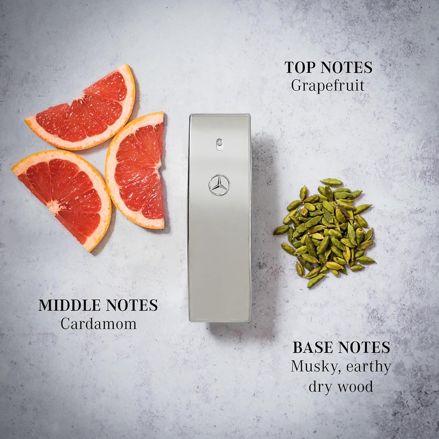 Mercedes-Benz Club Cologne for Men - 3.4 Fl Oz - Eau De Toilette Perfume Spray for Man - Woody & Musky Scent - Luxury Long Lasting Fragrance with Notes Of Grapefruit, Cardamom & Earthy Dry wood