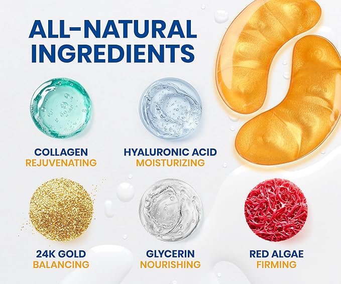 Stylia Under Eye Patches for Dark Circles and Puffy Eyes (20 Pairs) - 24k Gold Collagen Mask with Hyaluronic Acid, Eye Masks for Dark Circles and Puffiness, Gifts for Women, Valentines Day Gifts