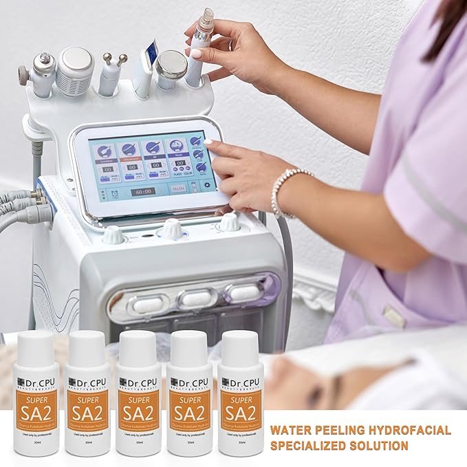 Water Peeling Hydrofacial Skincare Face Moisturizer Cleaning Skin Serum Aqua Peel Concentrated Solution 30ml/1.01oz Per Bottle Dilute to 800ml/27oz Solution Use AS1 SA2 AO3 5 Bottles Per Set(SA2)