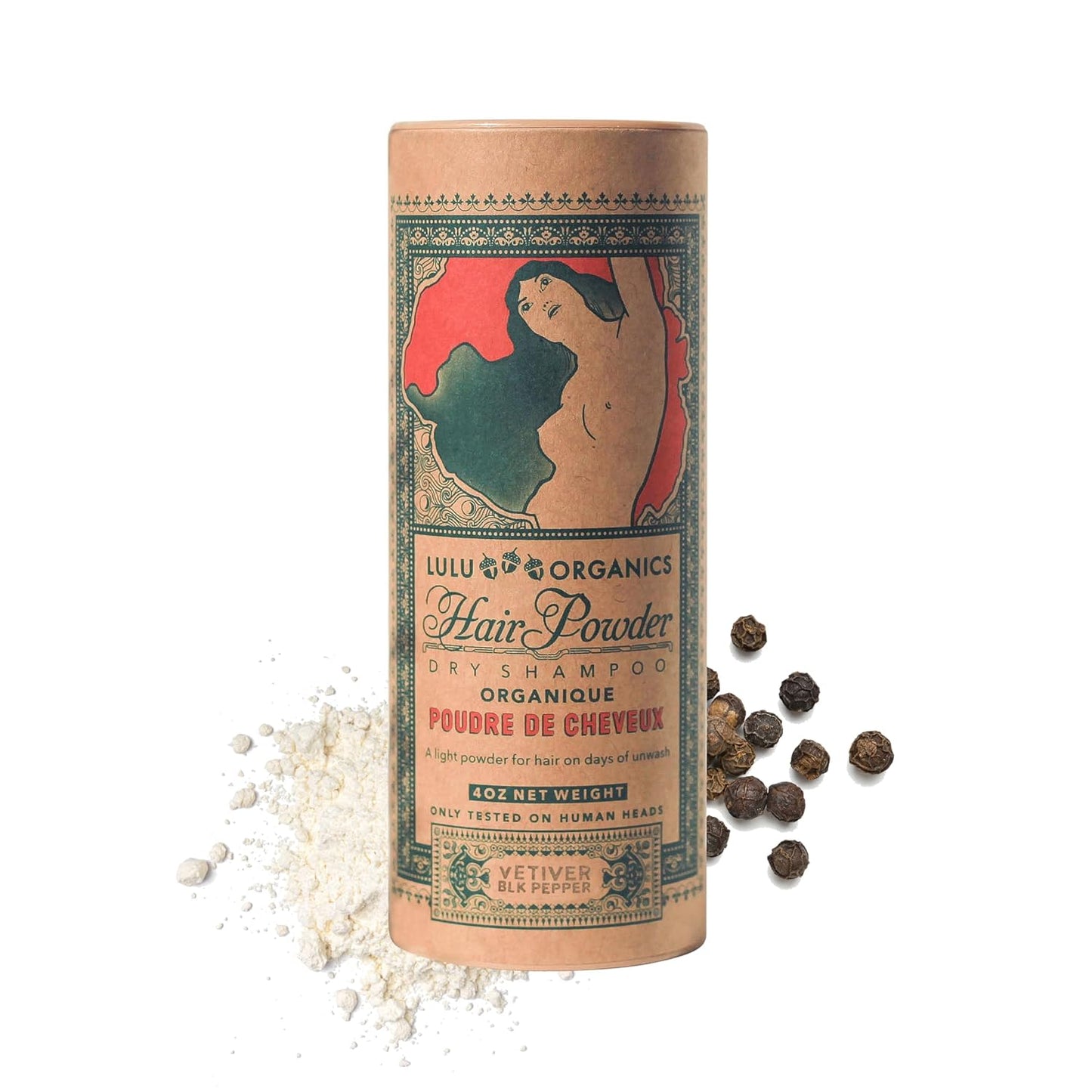 Non-aerosol Dry Shampoo Powder for Dark, Blonde and Oily Hair, Natural Body Powder for Women and Men, Paraben, Talc free No White Cast Synthetic Fragrance, Vetiver and Black Pepper - 4oz