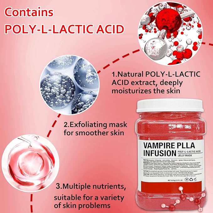 Jelly Mask Powder for Facials，Hyalorunic Acid Jelly Face Mask，Vampire Jelly Mask for Facials Professional