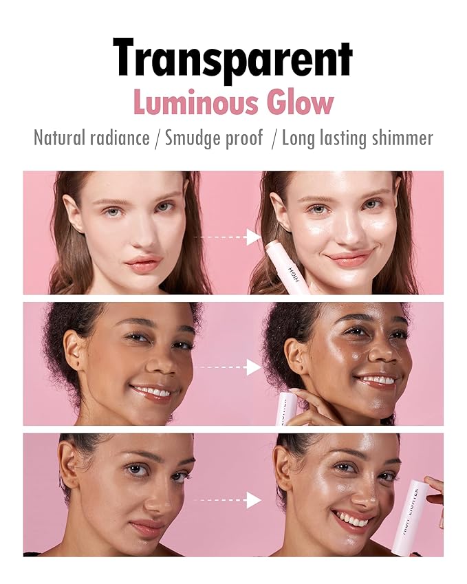 KAHI BALM SERIES | Highlighter Balm stick - Skin-Illuminating Highlighter Makeup Stick | Long-lasting Pink Highlighter Makeup | Korean Highlighter Stick for Aging-Lines Improvement