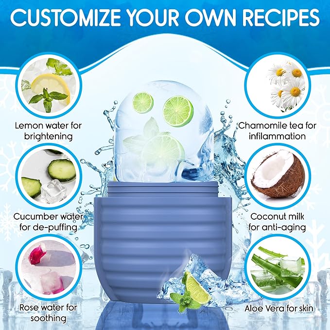 1Pcs Ice Roller for Face, Ice Face Roller, Reusable Silicone Ice Mold for Face, Facial Beauty Ice Roller Skin Care Tools for Shrink Pores Anti Wrinkle Reduce Puffiness (Purple)