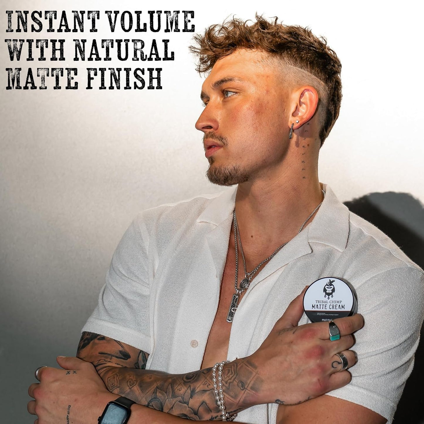 Tribal Chimp Matte Hair Styling Paste for Men – Medium to Strong Hold, Matte Finish, Easy to Apply & Wash Out – Styling Paste for All Hair Types, Texture & Volume Boost – 80g