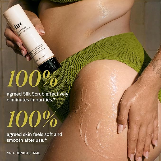 Fur Silk Scrub: Premium KP Bump Eraser - Powerful Exfoliating & Resurfacing Scrub to Smooth and Hydrate Skin While Preventing Ingrown Hairs with Natural Oils and AHAs - 6 Fl oz.