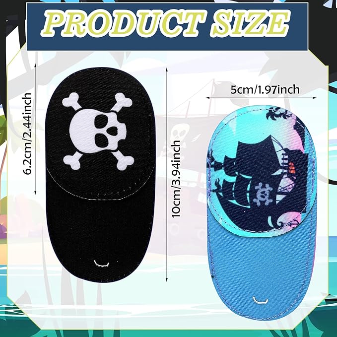 Newcotte 12 Pcs Eye Patch for Kids Toddler Reusable Adjustable Girls Boys Eyepatch for Glasses Left or Right Eye Patch, Assorted Patterns(Spooky)