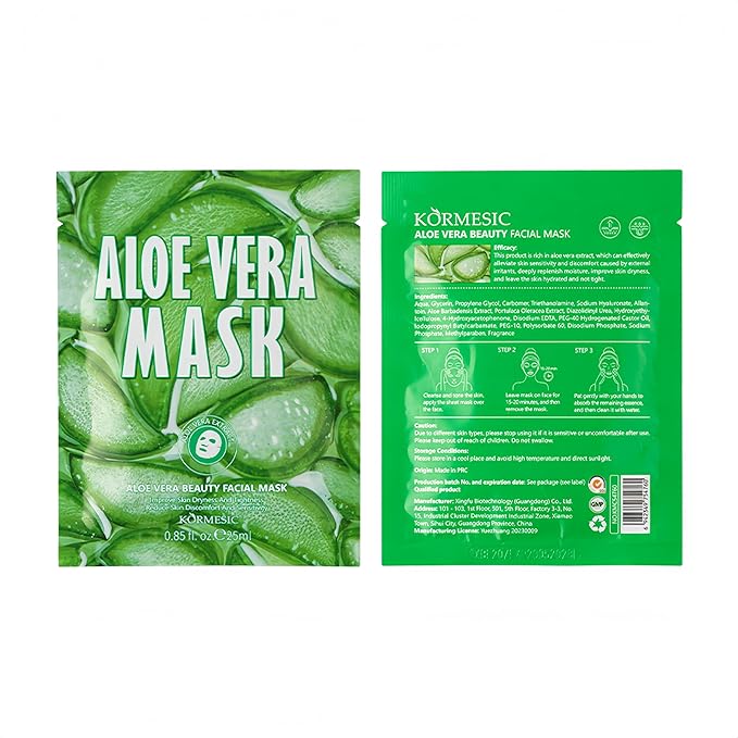 Facial mask Moisturizing face Mask Deep Hydration, Improves Dry Skin, Sheet Mask, 10pcs Sheet Mask Hydrating & Soothing Skin Care Pomegranate and Aloe Vera Beauty Facial Mask (10PCS, A+P)