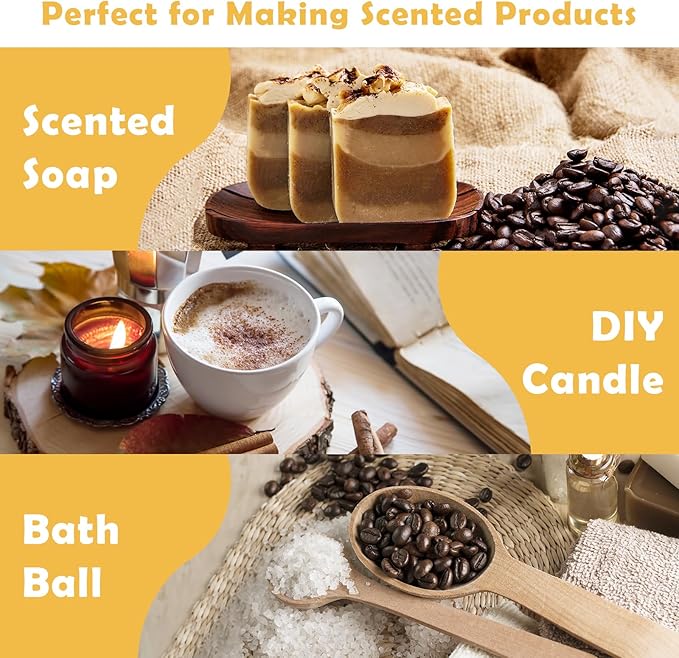 Fragrance Oil for Candle & Soap Making, Holamay Coffee Shop Premium Aromatherapy Essential Oils for Diffuser - Espresso, Cafe Mocha, Chocolate, Almond Biscotti and More Scented Oils