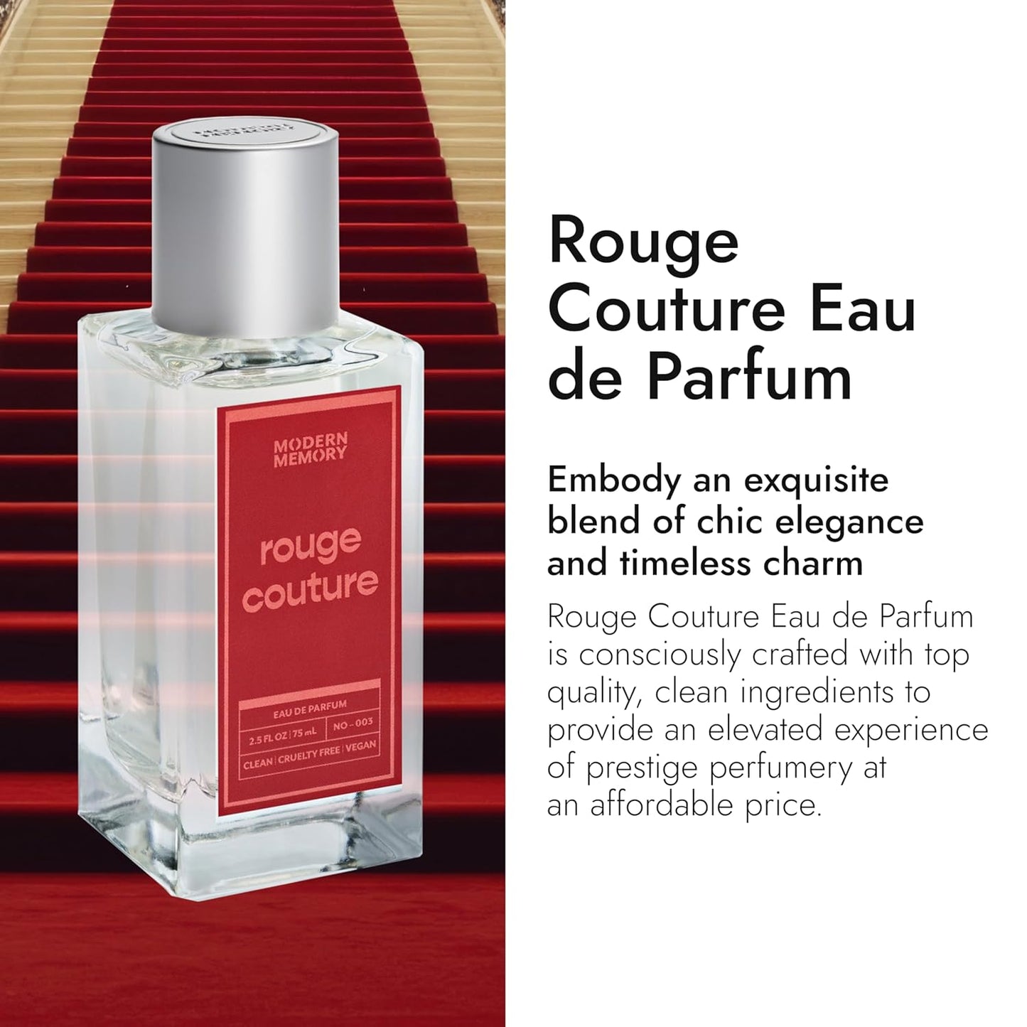 Modern Memory Rouge Couture Eau de Parfum for Women, 2.5 fl oz - Notes of Raspberry, Jasmine, & Golden Saffron