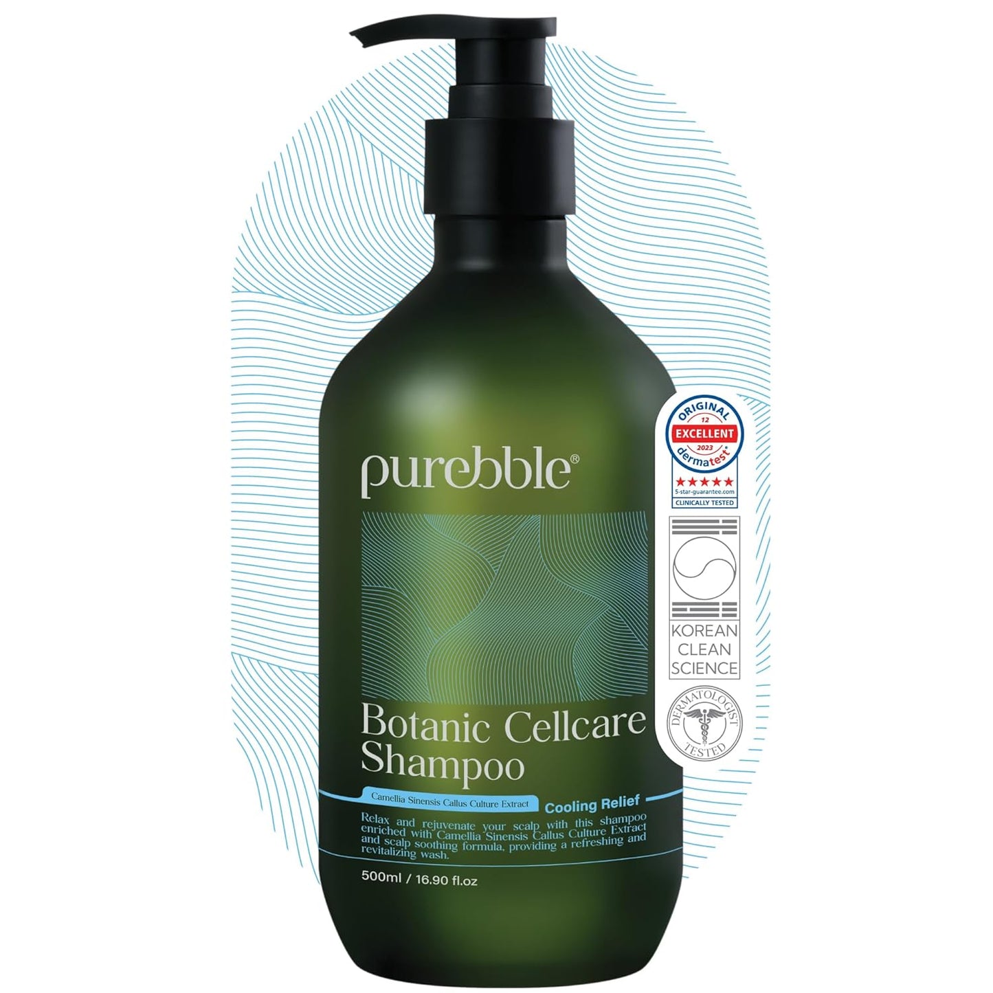 Cooling Relief Botanic Cellcare Shampoo 500ml, 16.90 fl oz | Sulfate-Free, Paraben-Free and Color-Safe | pH Balancing