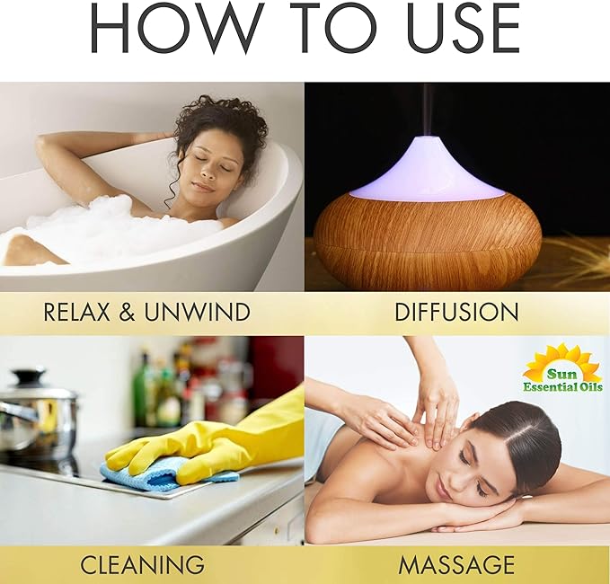 Sun Essential Oils Sage Essential Oil 4oz – 4 Fluid Ounces Sage Aromatherapy Oil