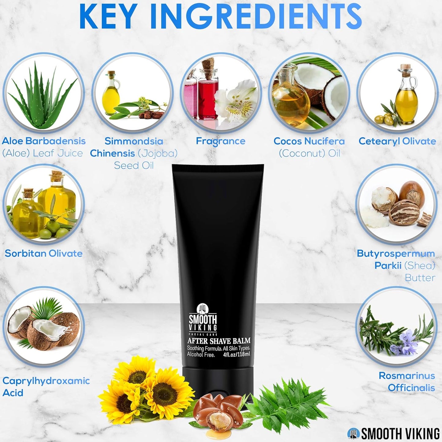 Smooth Viking Beard Care After Shave Balm For Men, Alcohol Free Mave Balm with Spiced Black Pepper Scents, Aftershave For Men, Soothing, Moisturizing - After Shave Lotion For Men Sensitive Skin (4 Oz)