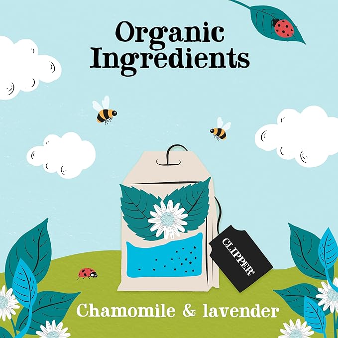 Clipper Tea Snore and Peace Chamomile & Lavender Herbal Tea – Caffeine Free, USDA Organic, Great Hot or Iced – Comfortingly Floral, Natural, Fair & Delicious – 50 Tea Bags