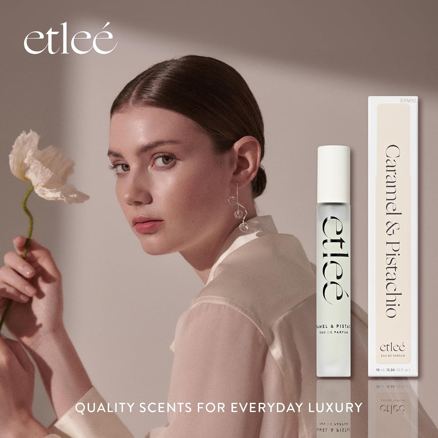 Caramel & Pistachio Eau de Parfum 0.34oz, Long Lasting Perfume Inspired by SDJ 62+Kay Pistachio, Aromatic Oriental Notes With Vanilla, Almond, Milk & Jasmine, Luxury Fragrance for Women & Men