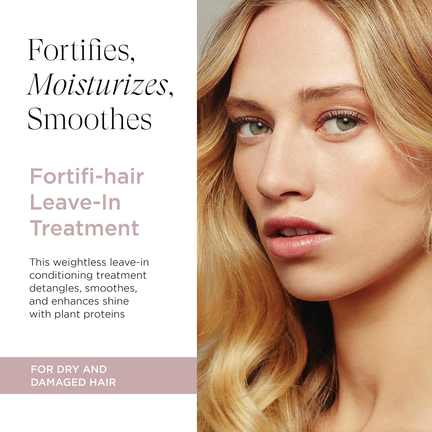 Fortifi-hair Leave-In Treatment, Silky Hair Serum Smooths, Shines, and Revitalizes Dry and Damaged Hair, Vegan, 5 Fl Oz