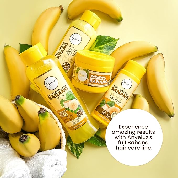 Anyeluz Banana Leave-In Styling Cream - Leave-In Conditioner for Frizz Control and Shine, Strengthens and Smooths Hair