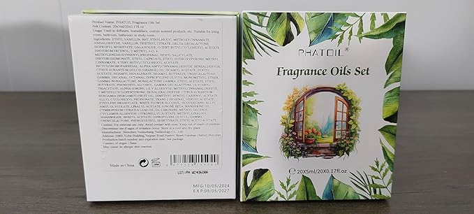 Coconut 20 Pcs Fragrance Oil Set, Premium Fragrance Oil, for Humidifier, DIY Candle & Soap Making Scent, Aromatherapy Diffuser Oils Set (5ML)