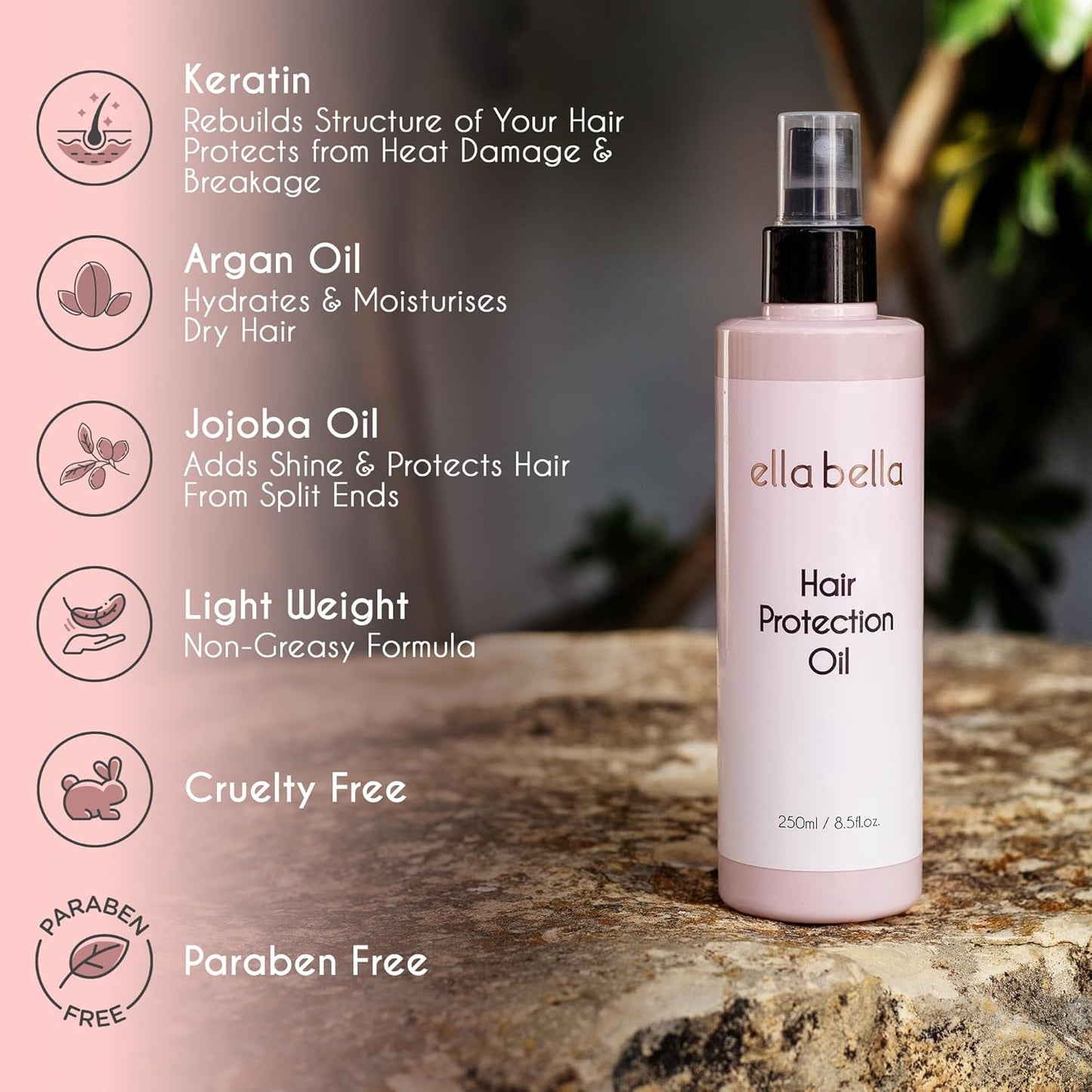 ELLA BELLA® Curling Iron 1 Inch & Hair Protection Oil • Professional Hair Curler • Curling Wand • Ceramic Curling Irons • Transform Your Look in Seconds • Suitable for All Hair Types