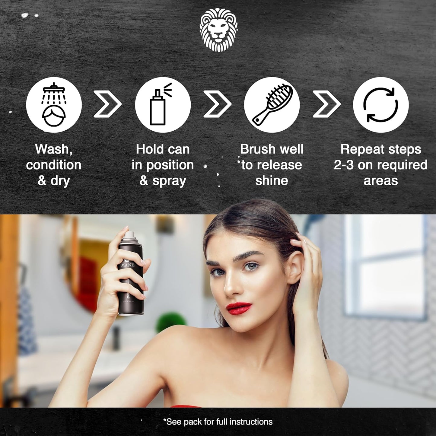 Mane Hair Thickening Spray & Root Touch Up, Seal & Control Combo Pack, Instantly Thicker Hair for Men & Women, Fill in Hairlines and Hide Thinning and Fine Patches - Dark Brown, 12 Colors (6.76 oz)