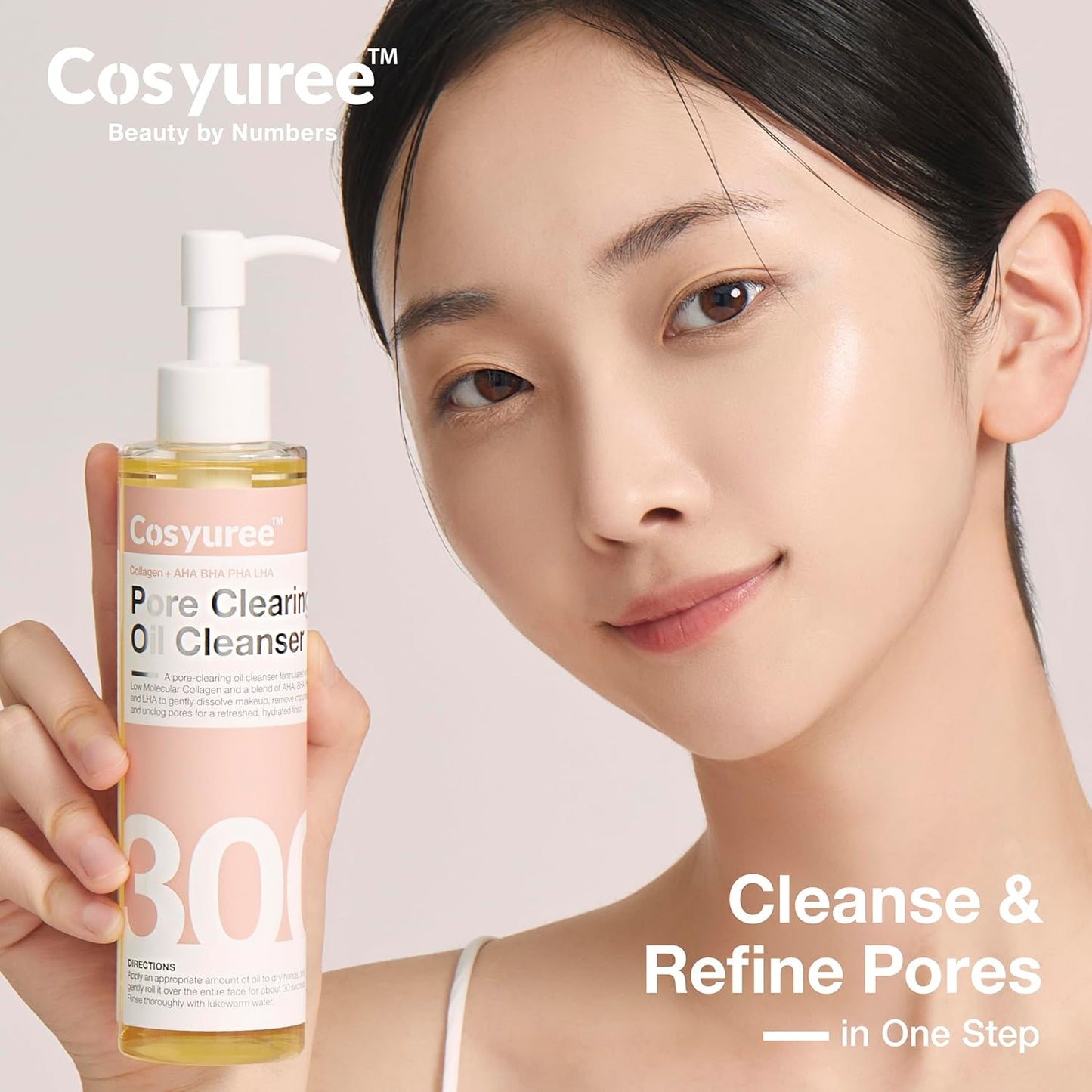 Collagen Pore Cleaning Oil Cleanser for Face by COSYUREE– AHA BHA PHA LHA Oil for Deep Cleansing, Face Cleansing, Hydration, and Makeup Removal, Korean Skincare with Lemon & Lavender