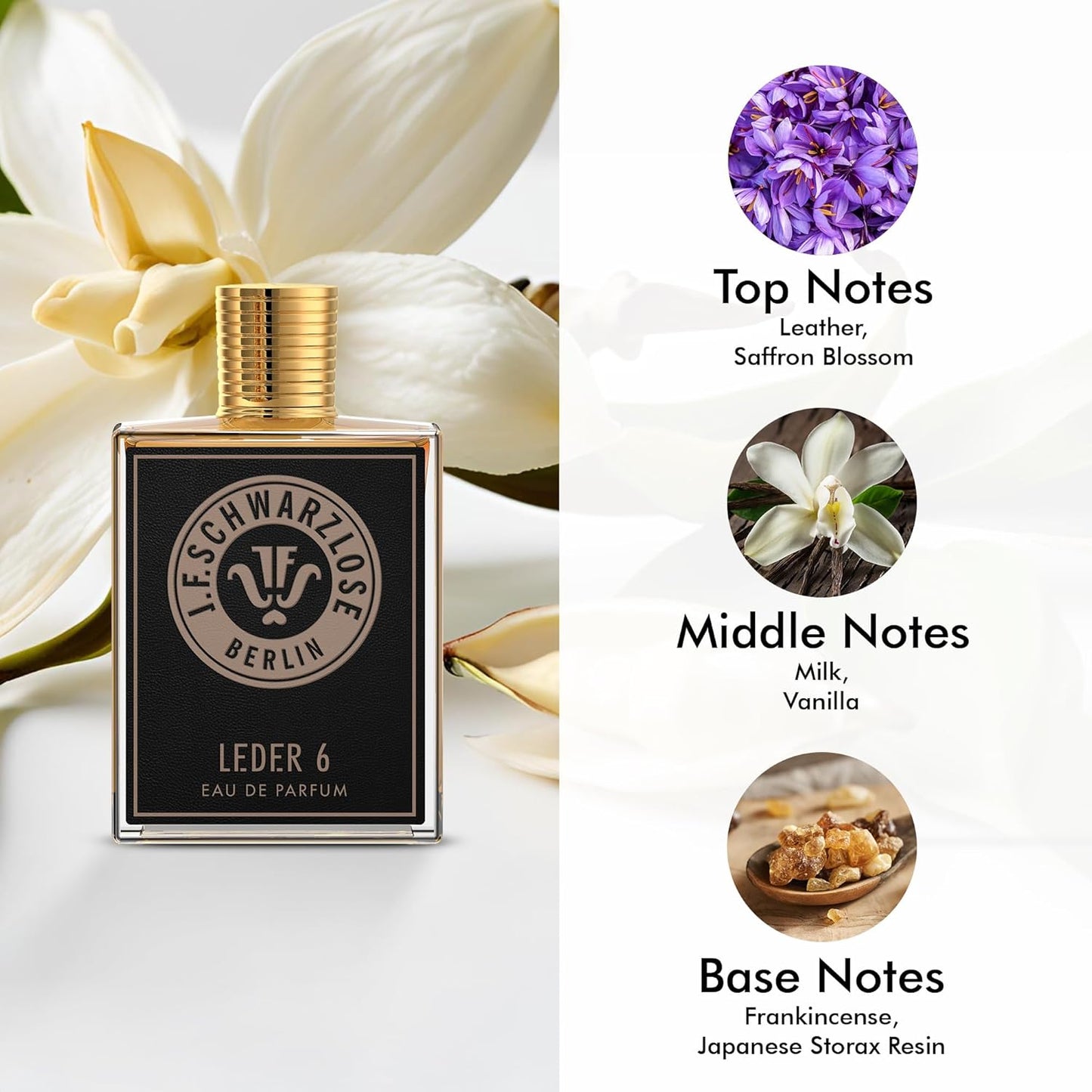 Schwarzlose Leder 6 - Unisex EDP Spray Fragrance - Long Lasting and Captivating Perfume with Bergamot, Lemon, Orange Blossom, and Nutmeg - Body Spray with Incredible and Unique Scent - 3.4 oz