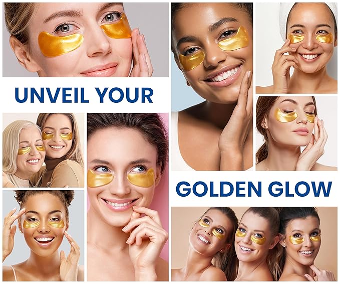 Stylia Under Eye Patches for Dark Circles and Puffy Eyes (15 Pairs) - 24k Gold Collagen Mask with Hyaluronic Acid, Eye Masks for Dark Circles and Puffiness, Gifts for Women, Valentines Day Gifts