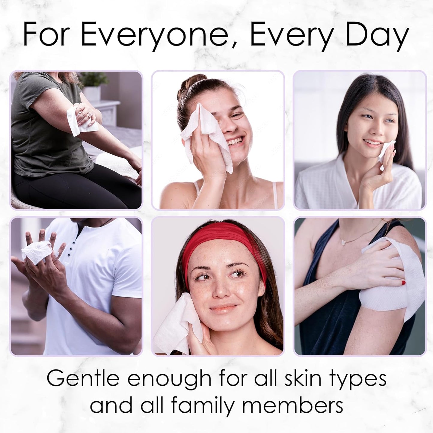 BeautyFrizz Lavender Face Wipes - 120 pcs - Gentle Makeup Remover Wipes for Women - Facial Cleansing Wipe with Aloe, Castor, Vitamin A and E - Extra Soft - Moisturizing