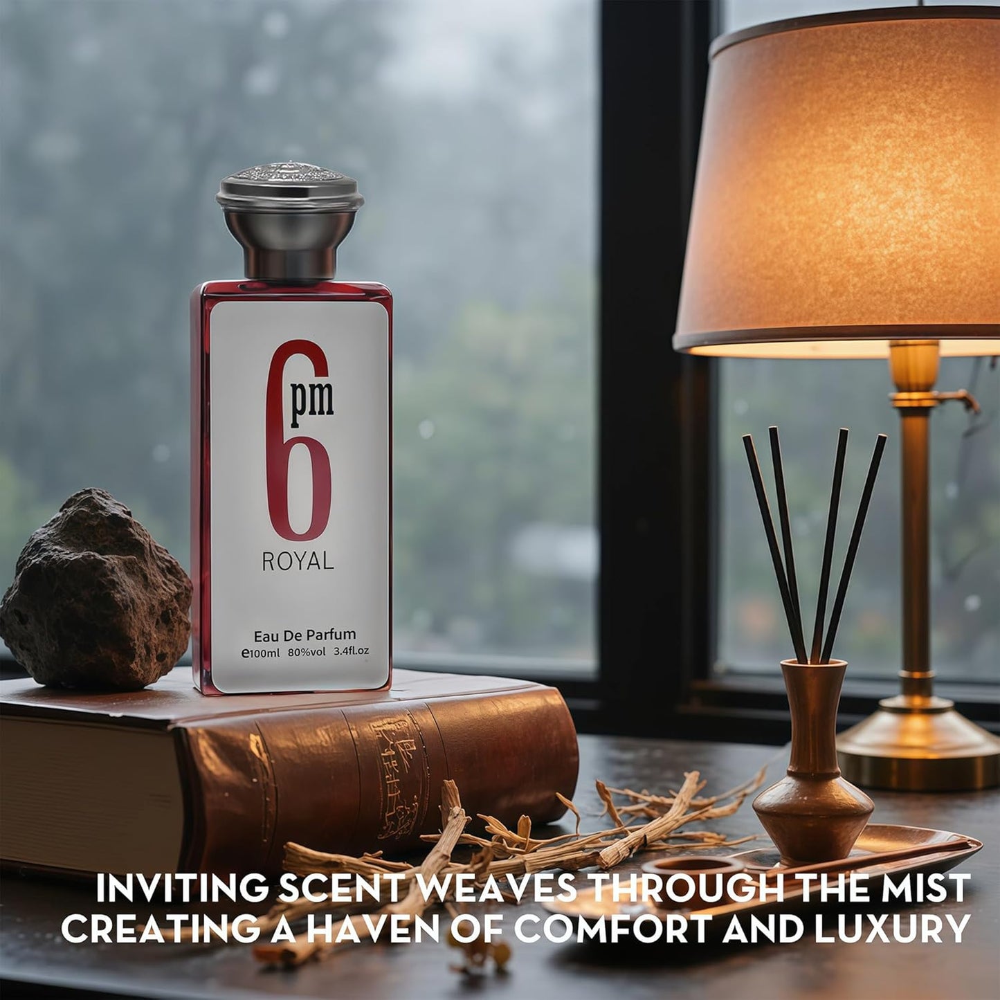 Cologne for Men 6PM Royal 3.4 Fl Oz Eau de Toilette Spray Noted with Mandarin,Pineapple,Cedarwood,Vanilla,Ambergris and Musk Fragrance Alcohol-Free Luxury Men's Perfume for Daily Use