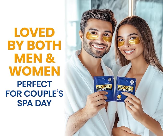 Stylia Under Eye Patches for Dark Circles and Puffy Eyes (15 Pairs) - 24k Gold Collagen Mask with Hyaluronic Acid, Eye Masks for Dark Circles and Puffiness, Gifts for Women, Valentines Day Gifts