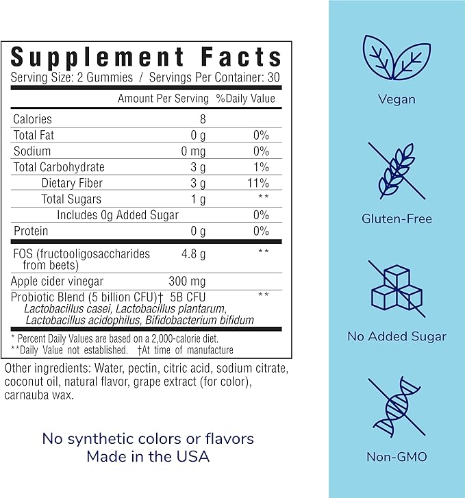 her own Probiotic & Prebiotic Gummy, 5 Billion 60 Gummies, 30 Servings 1)
