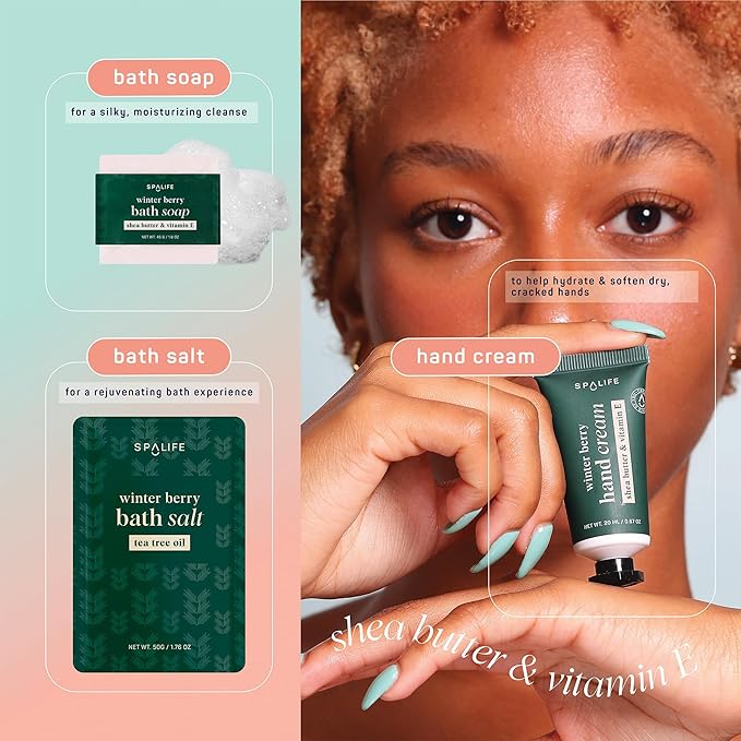 SpaLife Holiday 12-Day Beauty Advent Calendar – Travel-Friendly Skincare – Gift Set – 12 Days of Self-Care Spa Set – Body Care Skin Care – SpaLife Holiday Stocking Stuffer