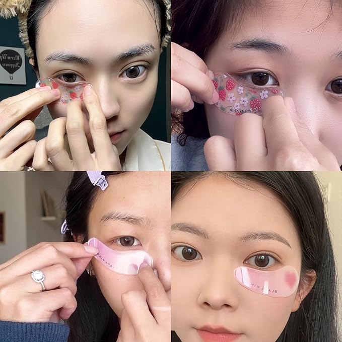 Black Wings 6 Pairs Silicone Eye Patches with Self-Adhesive Design - Cute Bear & Rabbit Inspired Eye Care Patches (Mix 6 pairs)