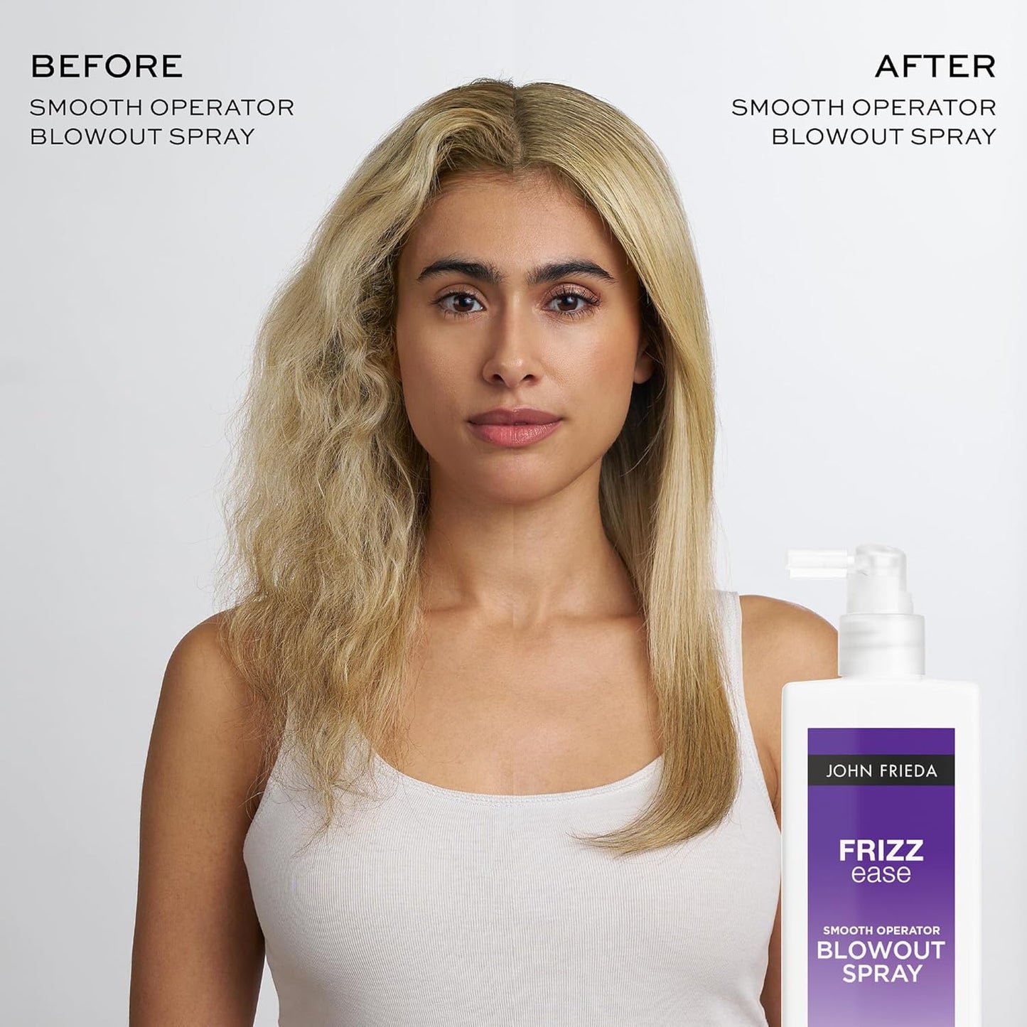 John Frieda Frizz Ease Smooth Operator Blowout Spray, Anti-Humidity, Hair Gloss, Heat Protection Spray for Hair, 6.77 Oz