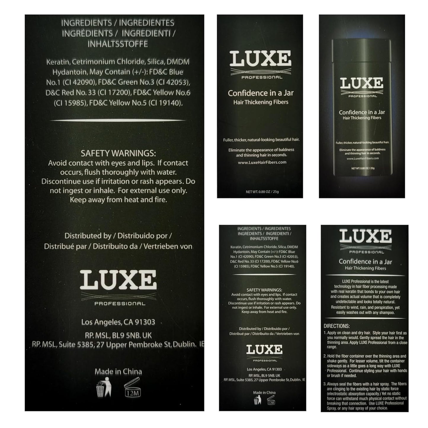 LUXE Hair Building Fibers - Thickening Fibers - CONFIDENCE IN A JAR – 2 Months+ Supply! – Hypoallergenic, Dermatologist Tested – Multiple Colors Available (Medium Blond)