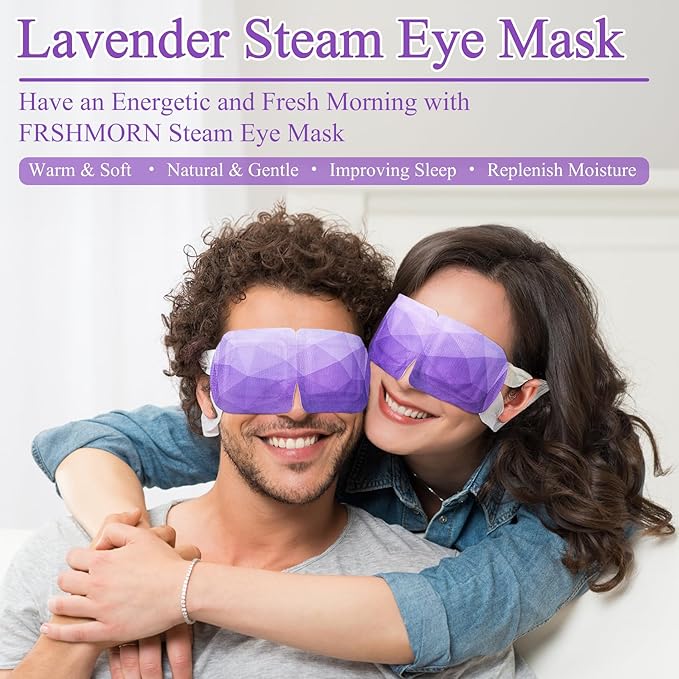 16 Packs Steam Eye Mask, Heated Eye Mask for Sleeping, Warm Compress for Eyes, Self Heating Disposal Eye Mask Comfortable Sleep Mask for Home, Office, Spa, Travel Essentials (Lavender)