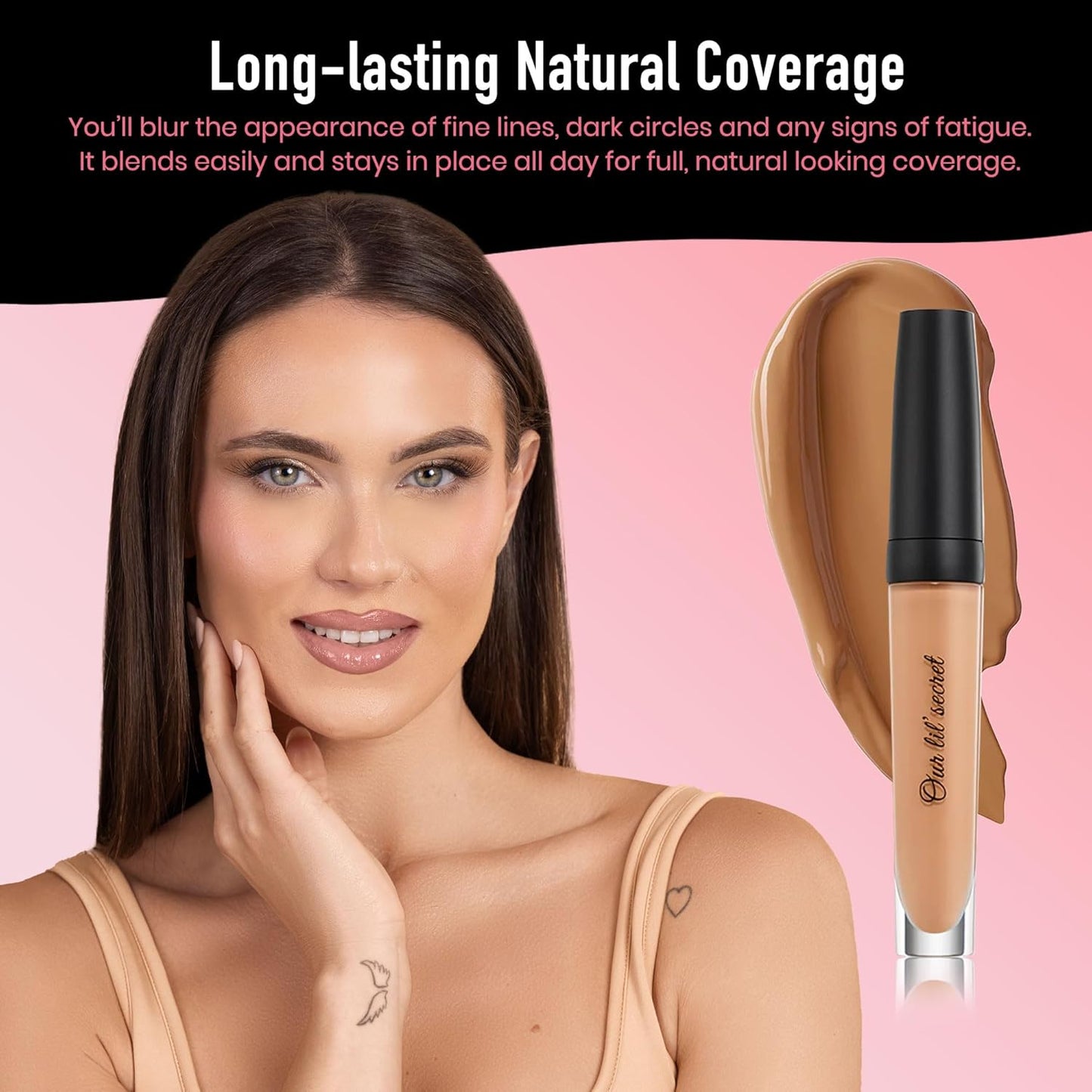 Frankie Rose Cosmetics Our Lil’ Secret Concealer - Full, Long Lasting Coverage for Dark Circles and Fine Lines - Easy to Blend - Soft, Smooth Complexion - Toffee