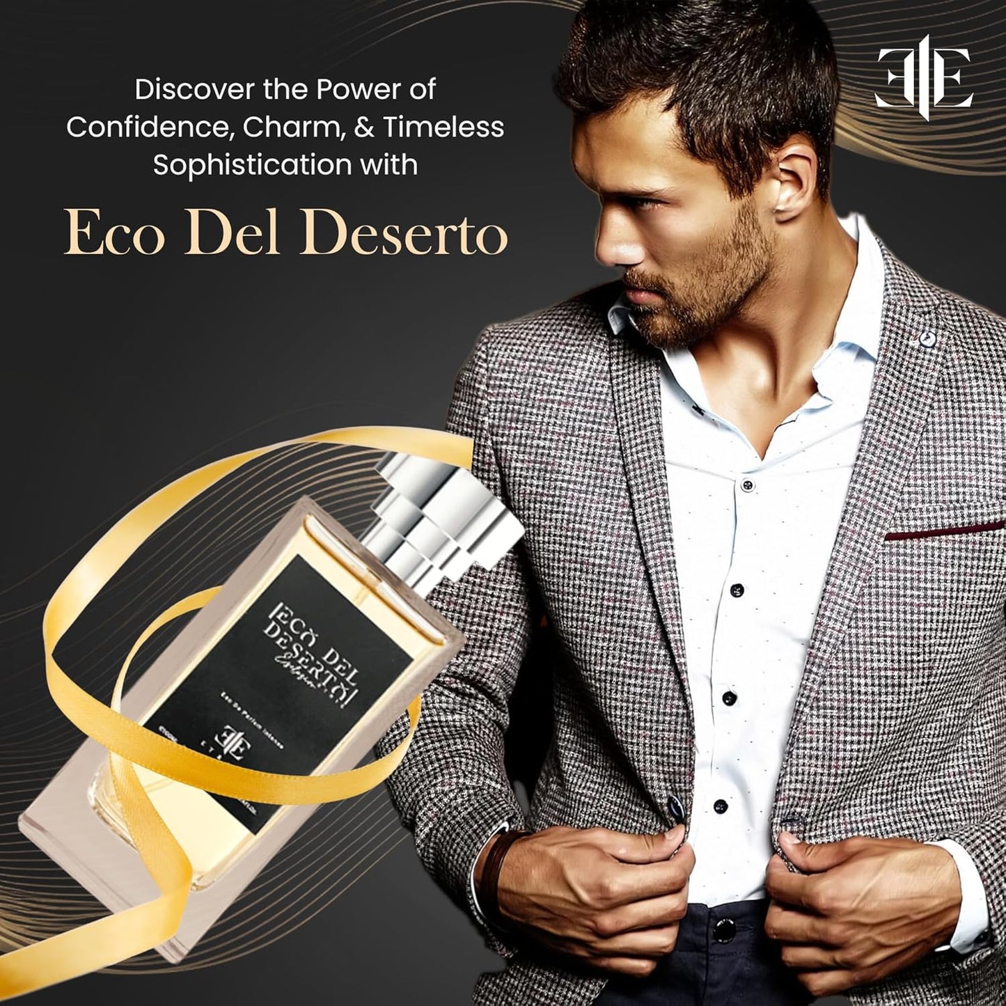 Eco del Deserto Men's Cologne Eau De Parfum 3.4 Fl Oz - Rugged & Adventurous Desert Essence - Long-Lasting Fragrance for Men