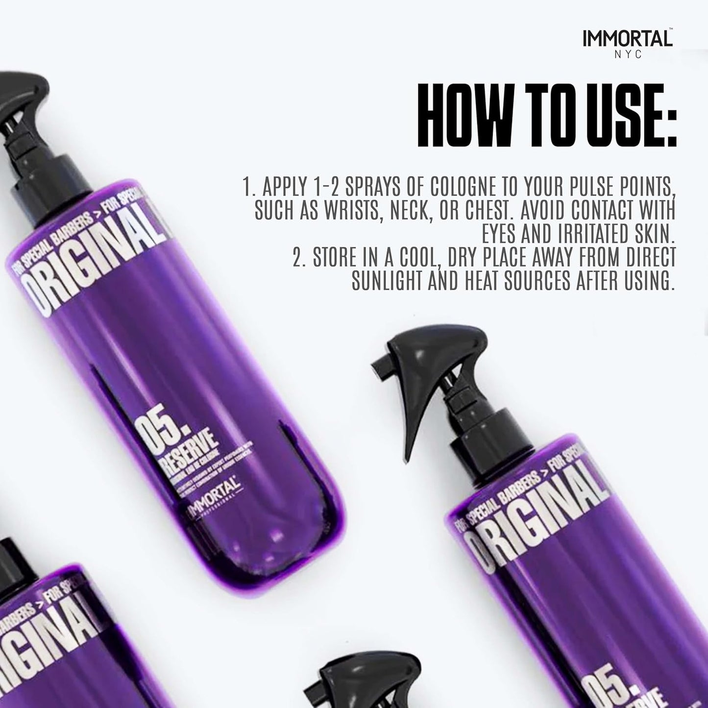 Immortal NYC Reserve 05, After Shave Spray Body/Face Men's Cologne, 17 oz - Exclusive Barbers - Softens Skin - Refreshes/disinfects and Relieves Face and Skin - Moisturizing Formula After Shaving