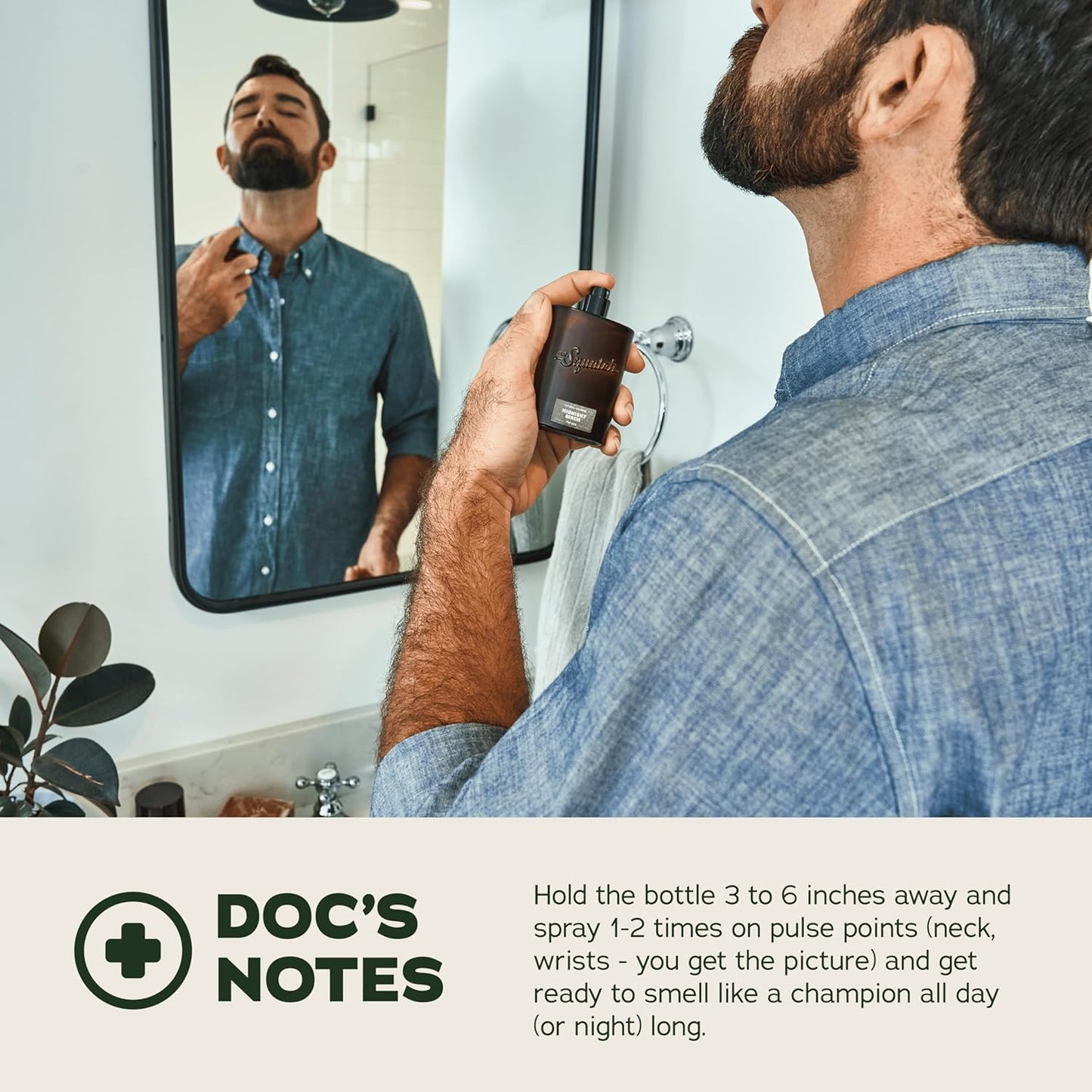 Dr. Squatch Natural Cologne for Men - Scent-Lock Technology and Sustainably-Sourced Ingredients - Midnight Birch Cologne (1.7 fl oz)