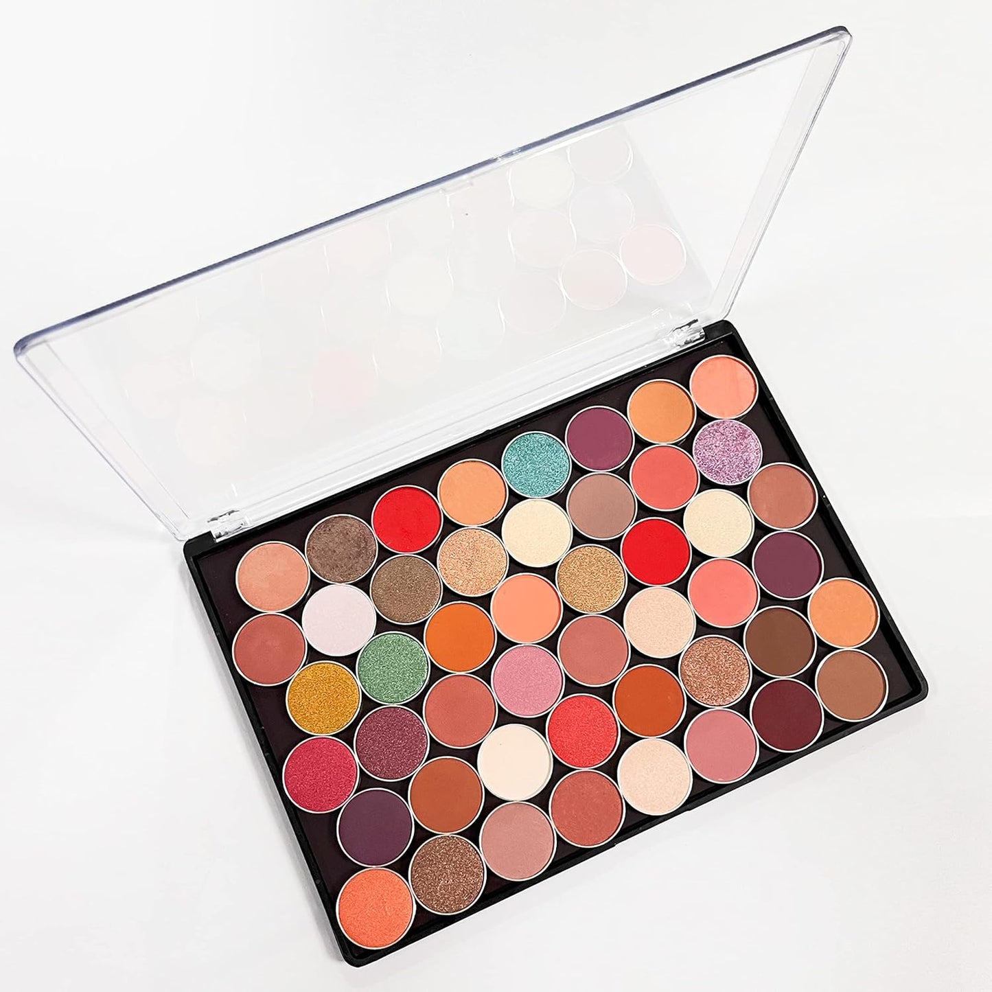 XL Large Empty Magnetic Makeup Eyeshadow Palette with Clear Cover and 20pcs Adhesive Stickers for DIY Your Own Eyeshadow, Blush Palette 9.25'' x6.57''