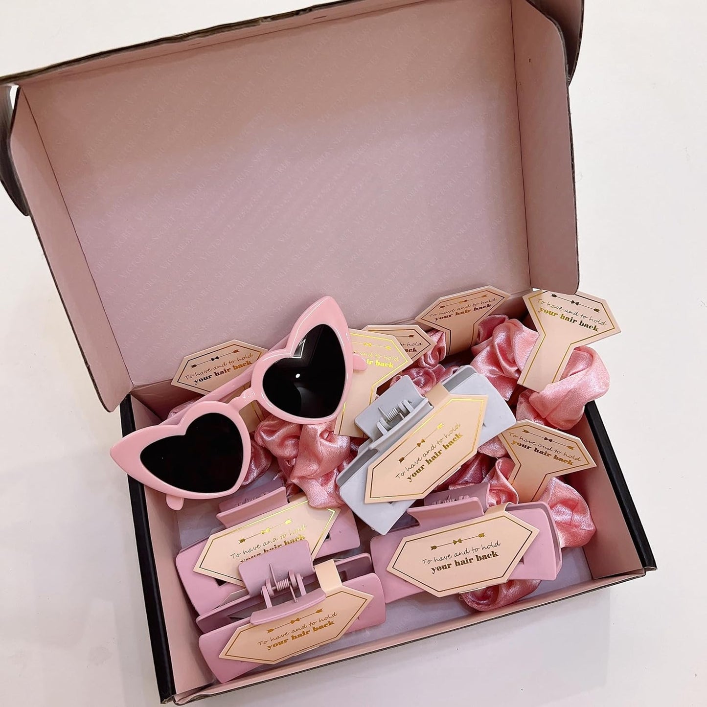 Bridesmaid Proposal Gifts 4.1inch 12pcs Square Hair Claw bachelorette party accessories Clips for Wedding Party Favors (White&Pink)