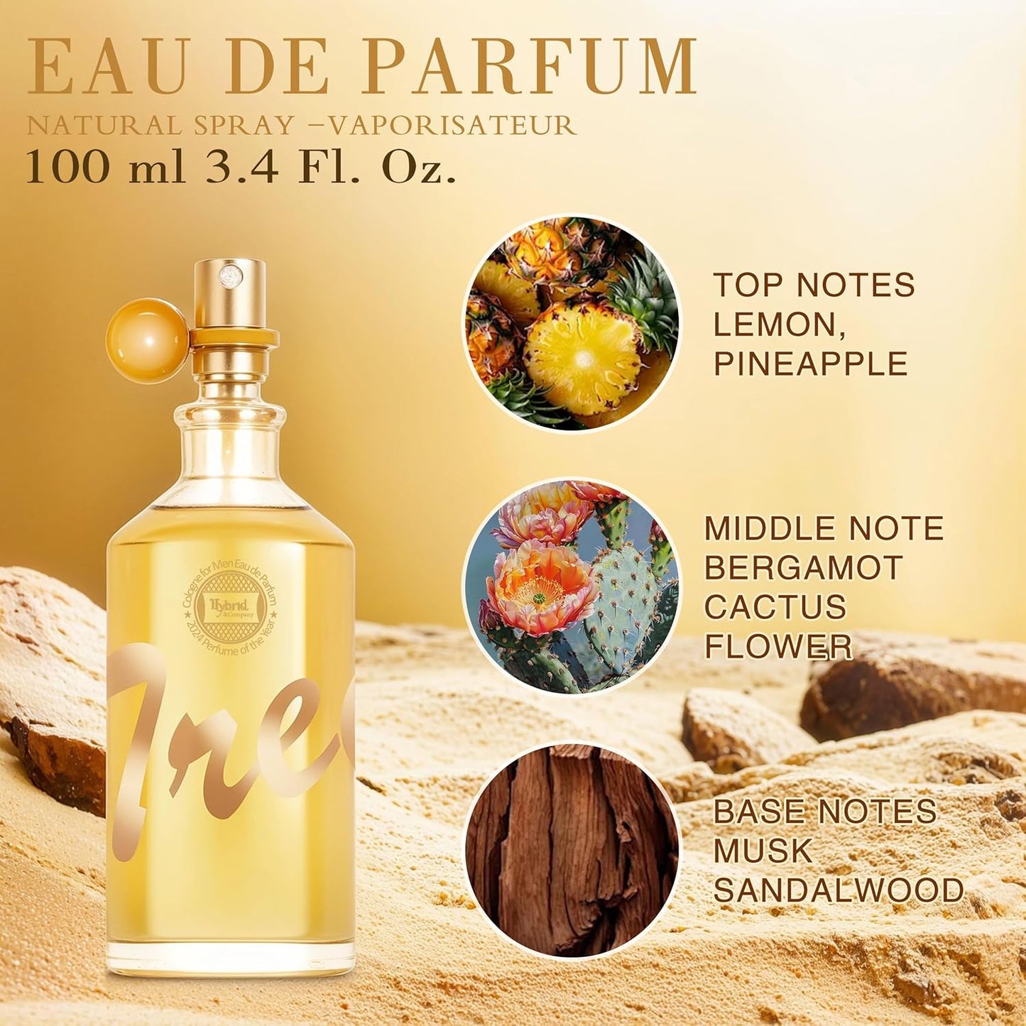 Hybrid & Company Trend Eau De Parfum For Men Vaporisateur Natural Spray 3.4 Fl Oz