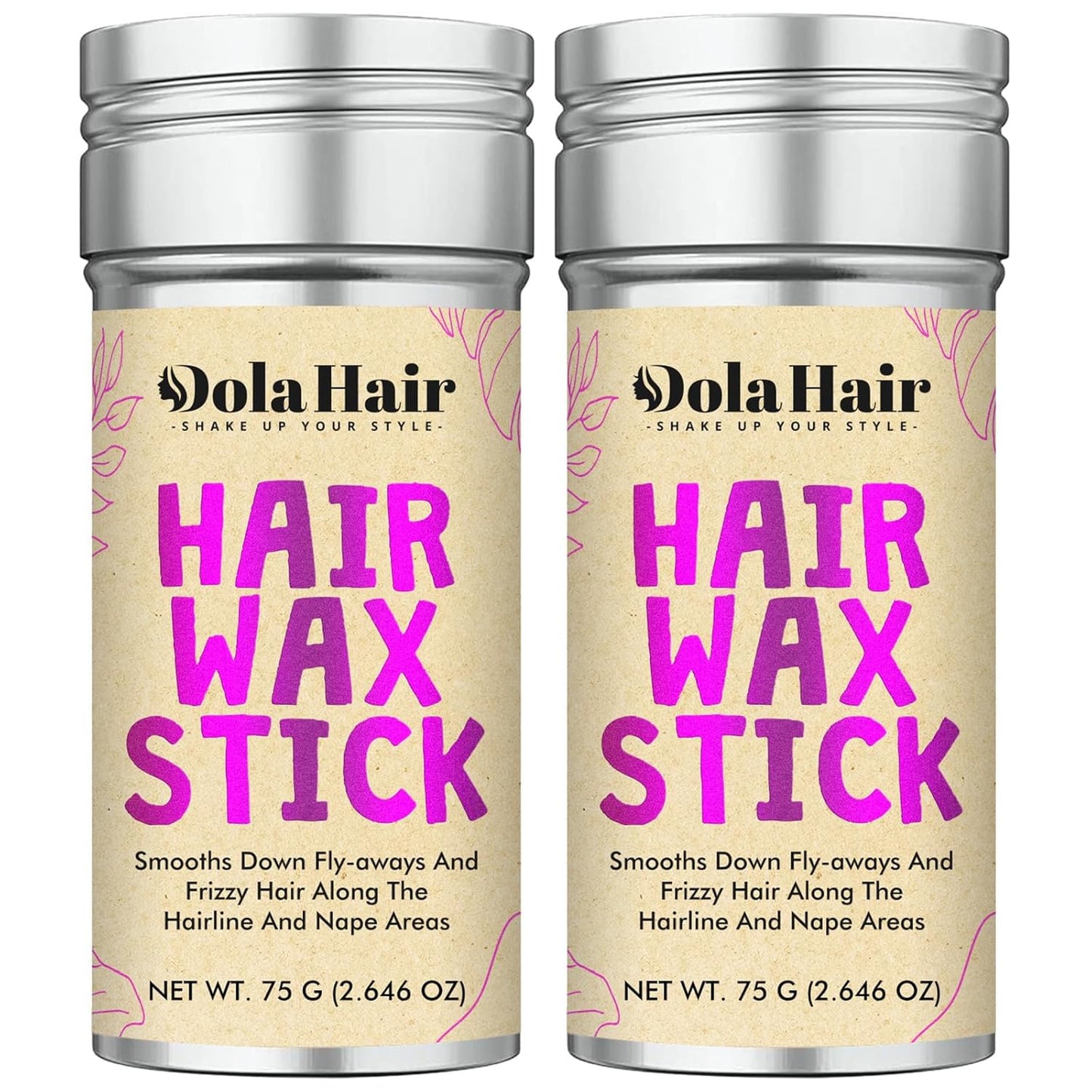 Dolahair Hair Wax Stick for Flyaways, Smoothing, and Slick Back - Hair Pomade for Women and Kids (2 Pack)