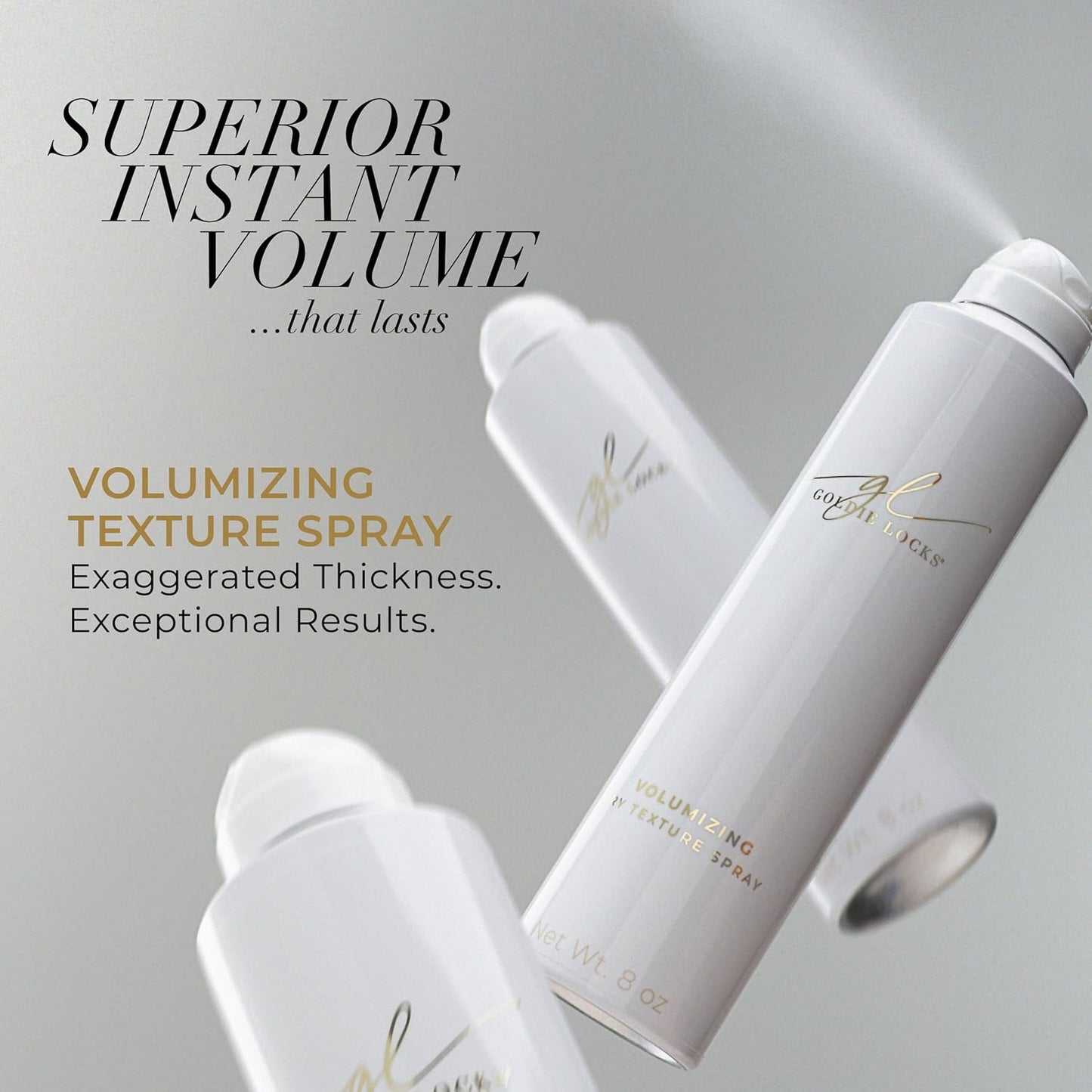 Goldie Locks Travel Size Volumizing Texture Spray - 3.4 fl oz - Instant Volume and Lift - Invisible Matte Finish - Flexible Hold - Safe for Extensions & Color-Treated Hair - Protein-Free