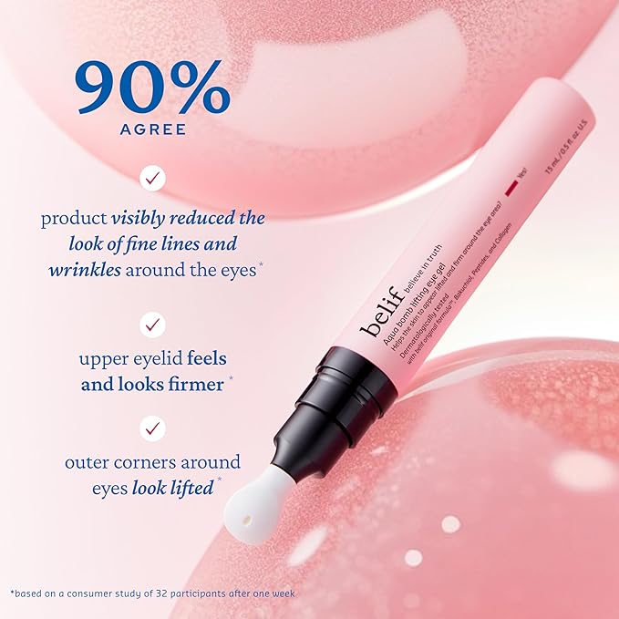 belif Aqua Bomb Lifting Eye Gel | Retinol + Collagen + Peptide for Firming & Plumping | Hyaluronic Acid for Glowy Hydration | Niacinamide for Dark Circles | Korean Skin Care