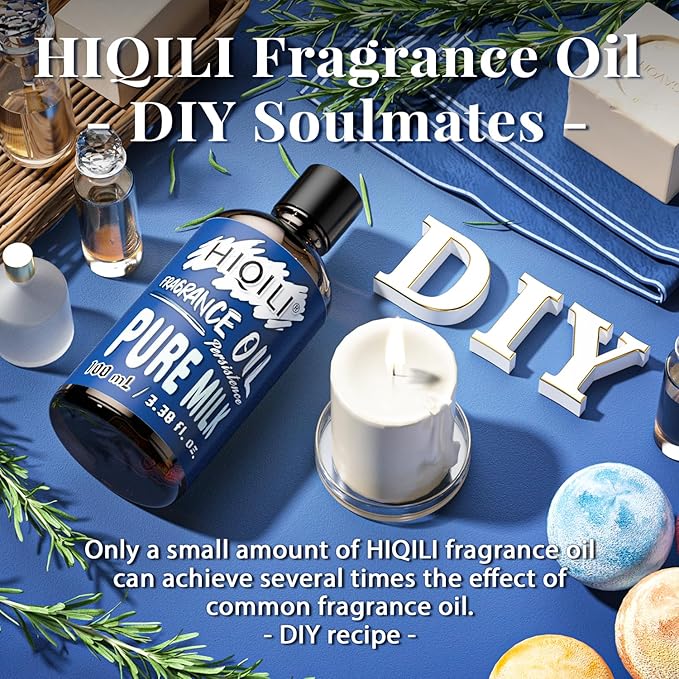 HIQILI Pure Milk Essential Oil 100ml - Gourmand Fragrance Oil for Diffuser, Laundry, Long Lasting Scented Oil for Soap, Bath Bomb, Candle Making 3.38 Fl Oz