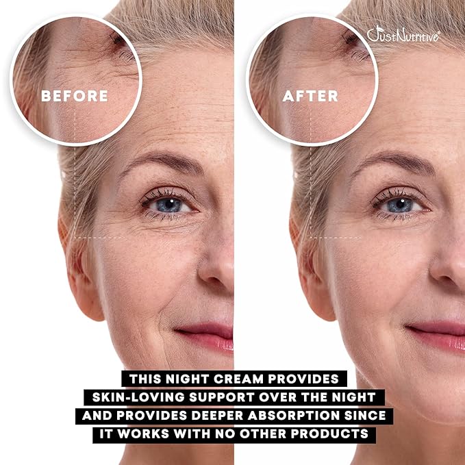 Just Nutritive Anti-Aging Night Facial Cream | Best Night Cream for Awesome Looking Skin | Anti Wrinkle Cream | Anti Aging Night Cream For Face | Anti Aging Skin Care 2oz
