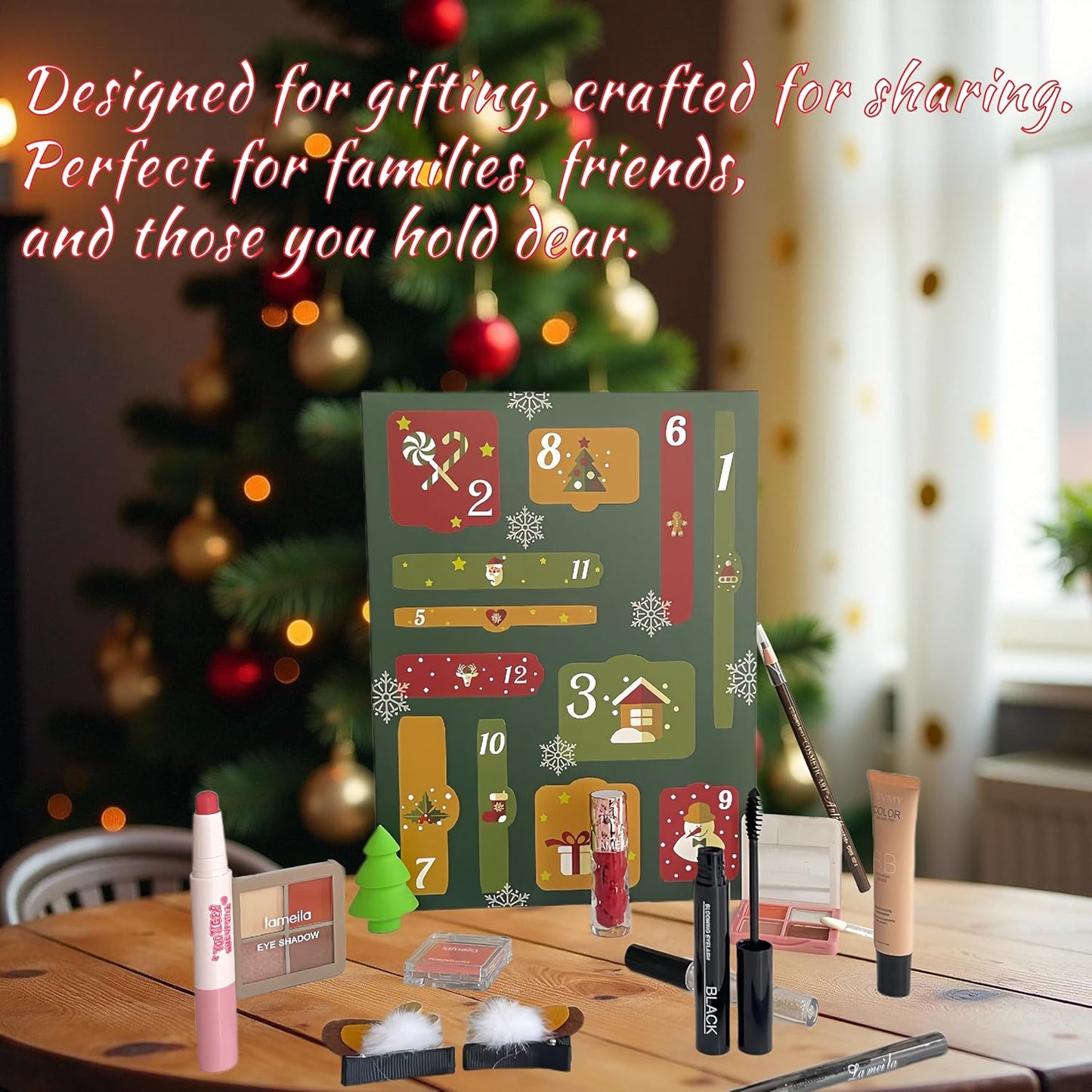 Makeup Advent Calendar 2025, 12 Days Christmas Makeup Gift Set for Women & Teens, Makeup Set Christmas Countdown Calendar, Make up Set for Girls, Holiday Surprise Make Up Kit for Women Full Kit
